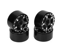 Fafeims Juego de Cubos de Rueda de Aleación de Aluminio Duradero para Coche Modelo Axial SCX24 Escala 1/24 con Alta Resistencia a la Abrasión, Estabilidad Mejorada para Piezas de Coche RC (BLACK)