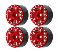 Fafeims Juego de Cubos de Rueda de Aleación de Aluminio Duradero para Coche Modelo Axial SCX24 Escala 1/24 con Alta Resistencia a la Abrasión, Estabilidad Mejorada para Piezas de Coche RC (rojo)