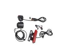 Fafeims Juego de Luces para Bicicleta Eléctrica, Luces Traseras Delanteras ABS con Señal de de Bocina para Conducción Nocturna, Kit de Iluminación LED de Alto Brillo para Bicicleta de Montaña y