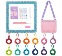 Fafeims Juego de Manualidades con Telar de 288 Bandas Elásticas, Infinitas Posibilidades de Diseño para Posavasos Personalizados, Desarrolla Habilidades Motoras Finas, Ideal para Niños (BLUE)