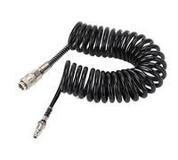 Fafeims Manguera de Aire de Retroceso Acero + Manguera de Aire en Espiral en Espiral Flexible Ligera para la Bomba Inflable Herramienta de Polvo Pantalla Digital Herramienta Inflable (6 m/19,7 pies)