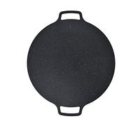Fafeims Parrilla de Barbacoa Coreana, Sartén Redonda Antiadherente de Hierro para Tortitas de Panza de Cerdo, Fiestas de Acampada, Placa de Barbacoa Resistente Al Calor (36CM)