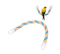 Fafeims Soporte de Cuerda para Percha para Pájaros, Colorido Juguete en Espiral con Columpio Elástico, Accesorios de Escalada para Cacatúas, Loros, Juguetes para Masticar en Jaula (M)