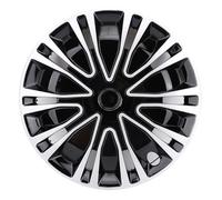 Fafeims Tapas de Rueda de Diseño Premium de 15 Pulgadas, Paquete de 4 Elegantes Cubiertas de Rueda a Presión para la Mayoría de los Automóviles, Camiones, SUV, Material ABS (Plata Negro)