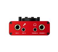 Fafeims Tarjeta de Sonido en Vivo, Mezclador Portátil con 4 Efectos de Sonido con Funcionalidad Loopback para Transmisión en Vivo, Grabación de Podcasts (rojo)
