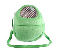 Fafeims Transportín para Mascotas Pequeño, Transportador de Viaje de Felpa Suave con Correa Ajustable y Malla Superior, Saco de Dormir Portátil para Hámster, Erizo, Chinchilla, Uso Al (Green)