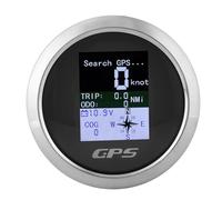 Fafeims Velómetro GPS de 85 Mm, Kit de Velocímetro de Bote con Punteros de 8 Direcciones para Marinos, Yates, Camiones, Vehículos Comerciales y Maquinaria de Construcción, Hecha de Acero Inoxidable,