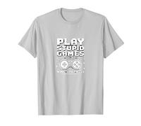 FAFO Jugar Juegos Estúpidos GANA Premios Estúpidos Humor Jugador Camiseta, Hombre, Plata, XL