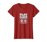 FAFO Jugar Juegos Estúpidos GANA Premios Estúpidos Humor Jugador Camiseta, Mujer, Arándano, XS