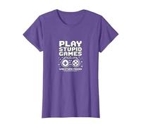 FAFO Jugar Juegos Estúpidos GANA Premios Estúpidos Humor Jugador Camiseta, Mujer, Morado Jaspeado, XL