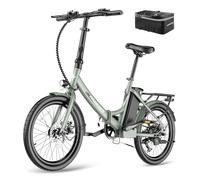 Fafrees Bicicleta Eléctrica, Bici Urbana Eléctrica de 250 W, Batería de 36 V/16,75 Ah, 7 Velos, Alcance 120 km, Bicicleta Eléctrica Plegable de 20" para Adultos, 2024 F20 Light (Verde)