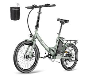 Fafrees Bicicleta eléctrica F20 Light, 20" Bicicleta Urbana Eléctrica Plegable, Motor 250W, Batería Extraíble 36V 16.75AH, Alcance 60-120 km, Unisex Adulto E-Bike, Verde