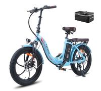 Fafrees Bicicleta Eléctrica F20 Pro, Bicicleta Eléctrica Plegable 20 Pulgadas Unsex Adulto, Bicicleta Urbana Eléctrica 250W, Batería 18AH, Power Assist 120km (Lago Azul)