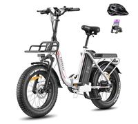 Fafrees Bicicleta Eléctrica Plegable F20 MAX, Fatbike Off-Road 20 * 4,0'', Batería 30Ah/1440Wh, Cesta, Alance 110-150 km, Bicicleta Eléctrica de Montaña para Adultos (Blanco)