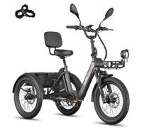 Fafrees F20 Mate E-Bike Triciclo para carretera [Oficial] Bicicleta eléctrica para mujer 180 kg, bicicleta eléctrica Fat 48 V, 3 ruedas para adultos (batería de 25 Ah, negro)