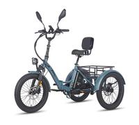 Fafrees f20 mate triciclo eléctrico - motor 500w batería 48v23.45ah frenos hidráulicos asiento con respaldo - gris azul