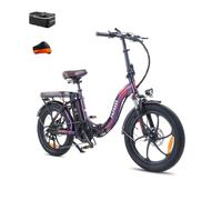 Fafrees F20 PRO E-Bike - Bicicleta eléctrica plegable (20 pulgadas, motor de 250 W, batería de 36 V, 18 Ah, 20 x 3,0 pulgadas, 40 Nm (bolsa trasera + cubierta de coche, color morado)