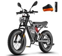 Fafrees F20 Ultra Bici Eléctrica, Fatbike de 20 "x 5,0", Batería de 48V/25 AH, Suspensión Total, Espejos Retrovisores, Bici de Montaña Eléctrica para Hombres, Alcance 80-120 KM (Gris)