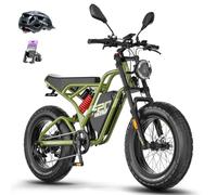 Fafrees F20 Ultra Bicicleta Eléctrica, Batería de 25 Ah/1200 WH, Fatbike de 20" x 5.0", Frenos Hidráulicos, 79 N·m, Bici de Montaña Eléctrica para Adultos, Alcance 80-140 KM (Verde)