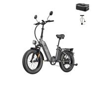 Fafrees FF20 Polar Fatbike E-Bike para Hombres y Mujeres | Bicicleta plegable de 20 pulgadas | Batería de 48V 12Ah*2 | Motor de 65N.m, capacidad de carga de 150kg | Autonomía de 170KM (bolsa trasera +
