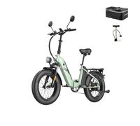Fafrees FF20 Polar Fatbike E-Bike para Hombres y Mujeres | Bicicleta plegable de 20 pulgadas | Batería de 48V 12Ah*2 | Motor de 65N.m, capacidad de carga de 150kg | Autonomía de 170KM (bolsa trasera +