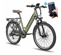 Fafrees Oficial Bicicleta Electrica, 26" Bici Electrica con App, Batería Extraíble 36V 14,5 Ah para 100KM, 250W 25KM/H Ciudad Bicycle Electric, F26 Pro Upgrade Ebike Verde
