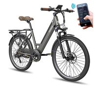 Fafrees Oficial Bicicleta Electrica, 26" Bici Electrica con App, Batería Extraíble 36V 14,5 Ah para 100KM, 250W 25KM/H Ciudad Bicycle Electric, F26 Pro Upgrade Ebike Gris