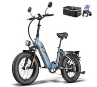 Fafrees [Oficial] Bicicleta Eléctrica FF20 Polar 2025, Bici Eléctrica Plegable de 20 "*4.0", Batería Extraíble de 48V/24Ah, Bici de Montaña Eléctrica para Adultos, Alcance 150KM (Azul)
