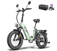 Fafrees [Oficial] Bicicleta Eléctrica FF20 Polar 2025, Bici Eléctrica Plegable de 20 "*4.0", Batería Extraíble de 48V/24Ah, Bici de Montaña Eléctrica para Adultos, Alcance 150KM (Verde)