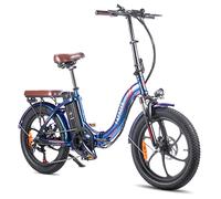 Fafrees Oficial Bicicleta Electrica Plegable, 36V 18AH Batería de Grado Automotriz 21700 Asistencia de Pedal 120-150KM Ebike, 20 * 3.0 Pulgadas Bicicleta Electrica Montaña Adulto 250W, F20 Pro Blue