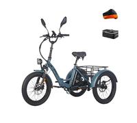 Fafrees Triciclo eléctrico F20 Mate 2025, plegable, batería de 48 V, 21 Ah, motor de 65 Nm, neumáticos de 20 pulgadas x 3,0, capacidad de carga de 150 kg, bicicleta eléctrica para personas mayores
