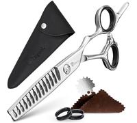 Fagaci Tijeras Entresacar Peluqueria 6 Pulgadas Acero 440C, Tijeras Peluqueria Profesional Texturizadoras Filo Ultra Afilado y Cortes Superiores, Durabilidad Extrema