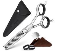 Fagaci Tijeras Entresacar Peluqueria 6 Pulgadas Acero 440C, Tijeras Peluqueria Profesional Texturizadoras Afilado Extremo y Cortes Precisos, Cuchillas Finas