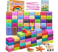 FAGNBED 76 Colores de Arcilla Secado al Aire,Modelado Magic Clay con 5 Herramientas de Escultura，Regalo Artístico Ideal para Niños y Principiantes