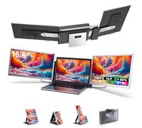 Fagomfer Extensor de Pantalla para portátil S6 | Plata | 15.6 Pulgadas | FHD 1080P | 86% NTSC | Extensor de Monitor Triple para Laptop | Funciona con Windows, Mac, Dex, Chrome, Escritorio, Mini PC