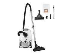 FAGOR Ares Essential Dupla - Aspiradora con Bolsa de Gran Capacidad 4L, 800W con Potencia de Succión 17Kpa, Aspirador Trineo Eficiente para Suelos Duros y Alfombras, Filtro de Alta Eficiencia, Negro.