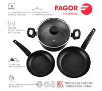 Fagor bateria vivant. batería 4 piezas antiadherente doble capa, alum