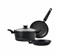 Fagor BATERIA Vivant. Batería 4 Piezas Antiadherente Doble Capa, Aluminio Forjado de 3 mm Espesor, Compatible con Toda Clase Cocina, inducción, Fondo difusor de Acero Inoxidable. Apta lavavajillas, 3004