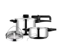 Fagor Dual Xpress Olla a Presión 6 + 4 Litros, Inducción, Express Super Rápida, Acero Inox. 18/10, Todo Tipo Cocinas, Fondo Termodifusor, Regulador Presión, 5 Sistemas Seguridad