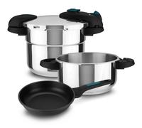 Fagor Future - Pack Juego de Ollas de 4 + 6L + Sartén de Aluminio 20cm, para Todas las Cocinas, Inducción, Ignífugos