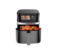 FAGOR Naturfry Luxe Freidora de Aire 8L 2200W - Air Fryer Doble Resistencia (Dual Heat) Sin Girar Alimentos, Pantalla Táctil 10 Programas, 80-200ºC, Gran Capacidad Familiar, Libre de BPA, Negro