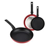 Fagor Nela Rouge Set Juego Sartenes Inducción 20-24-28 cm, Aluminio Extragrueso Espesor 3 mm, Antiadherente Ecológico sin PFOA, Apta para Todas Las Cocinas, Vitrocerámica, Gas, Lavavajillas