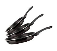 Fagor Optimax Set Juego Sartenes Inducción 20-24-28 cm, Acero Esmaltado, Antiadherente Ecológico XYLAN sin PFOA, Alto Espesor, Apta para Todas Las Cocinas, Vitrocerámica, Gas, Lavavajillas, Negro
