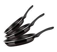 Fagor Optimax Set Juego Sartenes Inducción 20-24-28 cm, Acero Esmaltado, Antiadherente XYLAN sin PFOA, Alto Espesor, Apta para Todas Las Cocinas, Vitrocerámica, Gas, Lavavajillas, Negro