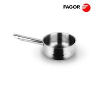 Fagor Silverinox - Cazo de 12 cm, Acero Inoxidable 18/10, Fondo Termodifusor, Diseño Bombeado, Mango Ergonómico, Sin PFOA, Exterior Pulido Espejo