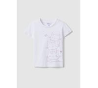 FAGOTTINO, Camiseta Blanca De Algodón Puro Para Niña, Ajuste Regular Con Gatos, Niña, Blanco óptico, Talla: 30-36