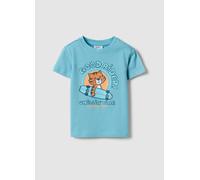 FAGOTTINO, Camiseta De Niño Azul Celeste De Algodón Puro Corte Regular Con Tigre Jinete, Niño, Azul claro, Talla: 30-36