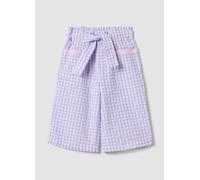 FAGOTTINO, Girls' Wide Leg Multicoloured Check Pure Cotton Trousers, Niña, Blanco/morado, Talla: 18-24