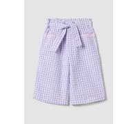 FAGOTTINO, Girls' Wide Leg Multicoloured Check Pure Cotton Trousers, Niña, Blanco/morado, Talla: 24-30