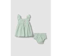 FAGOTTINO, Green Cotton And Linen Blend Set For Baby Girls, Bebé Niña, Verde claro, Talla: 1-3